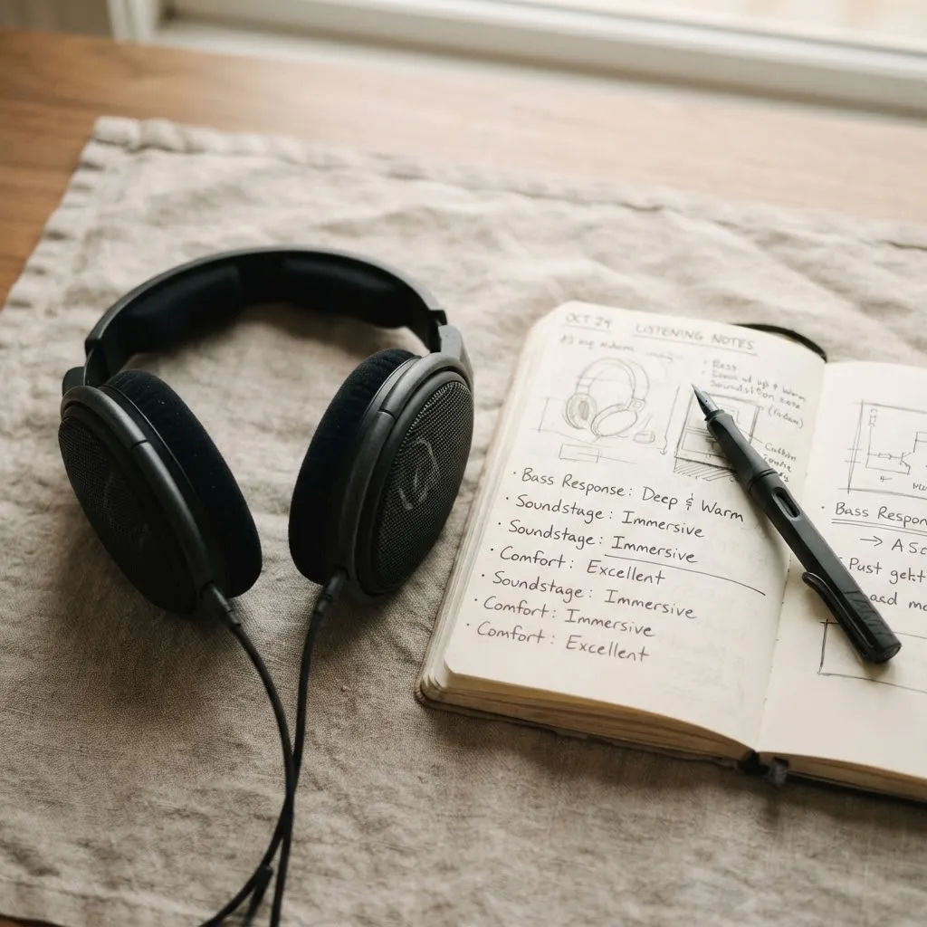 A desk lamp beside an open notebook.